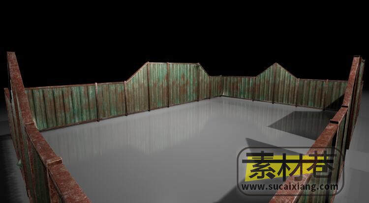 UE模块化金属围栏模型资源包Modular Suburban Metal Fence