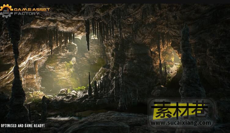 UE逼真的自然洞穴岩石场景模型资源包Cave Environment Modular