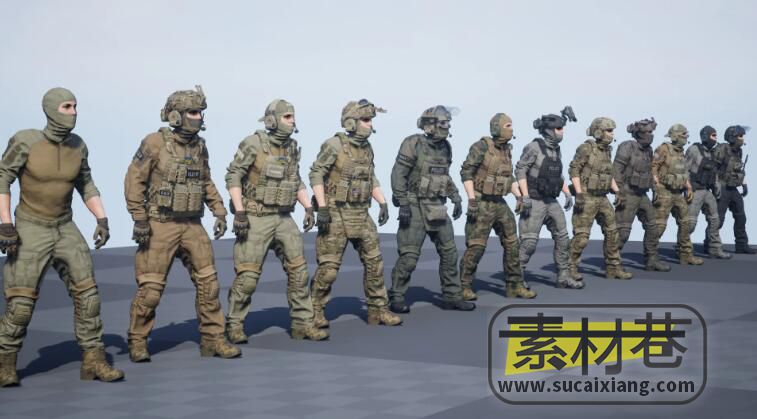 UE游戏写实士兵模型资源包MODULAR SOLDIER PACK
