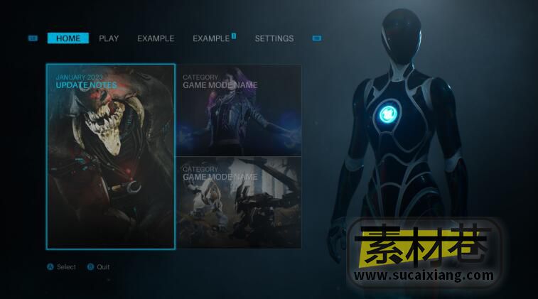 Unreal Engine游戏主菜单系统Pro Main Menu V3: Blue Edition