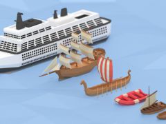 3D古代战船邮轮帆船橡皮艇游戏模型包