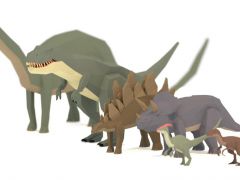 低多边形恐龙动画游戏模型