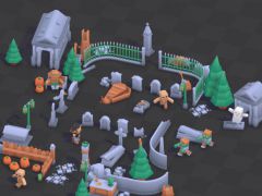 墓地3D游戏模型套件
