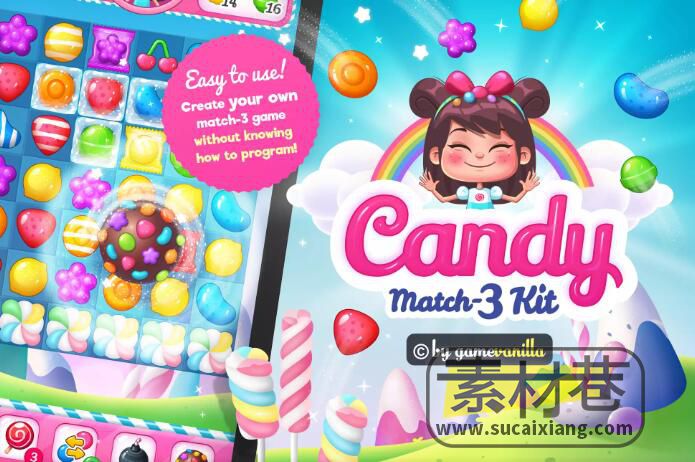 Unity三消游戏源码Candy Match 3 Kit v1.1.1