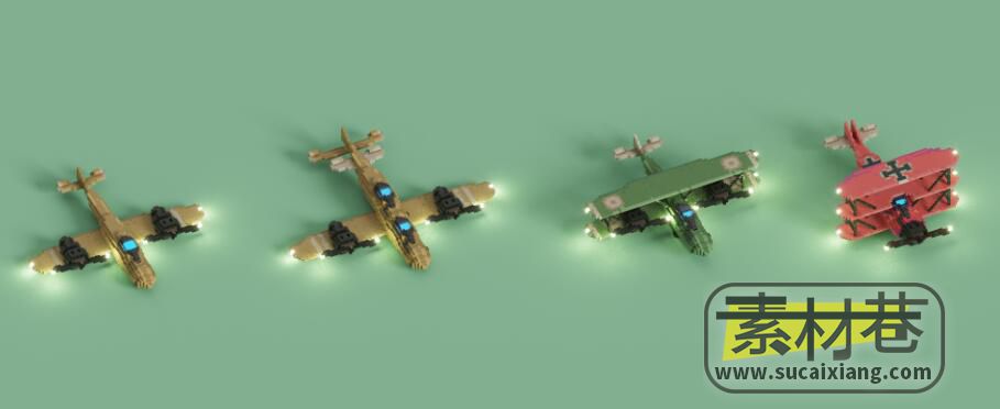 3D模块化飞机游戏模型