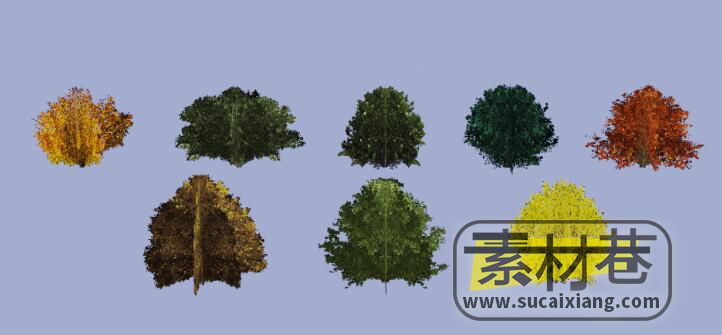 树木复古风格3D模型素材包