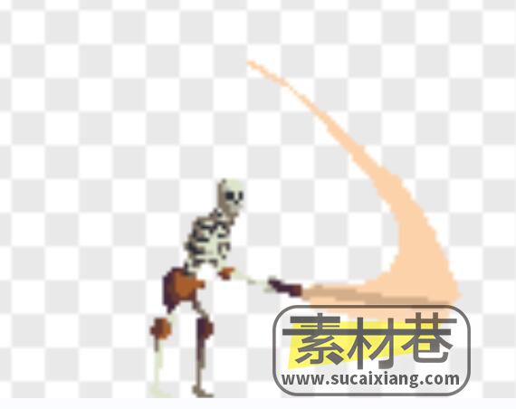 2D拿剑的骷髅人动作序列帧像素游戏素材