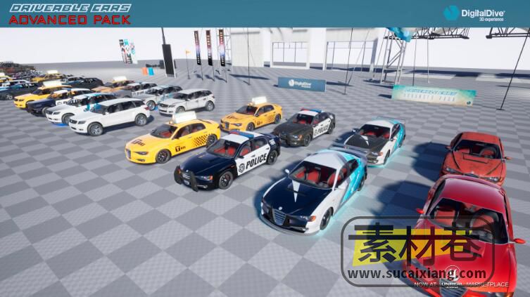 UE汽车驾驶高级多人游戏包Drivable Cars Advanced Multiplayer Pack