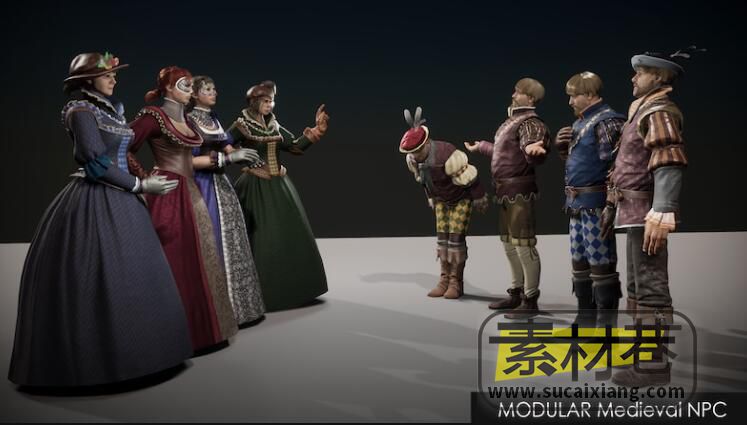 中世纪角色人物NPC模块化游戏资源包Modular Medieval NPC