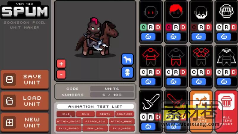 UNITY2D像素人物角色生成游戏资源包2D Pixel Unit Maker - SPUM v1.6.1