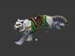 带骨骼绑定和动作的白虎坐骑游戏模型