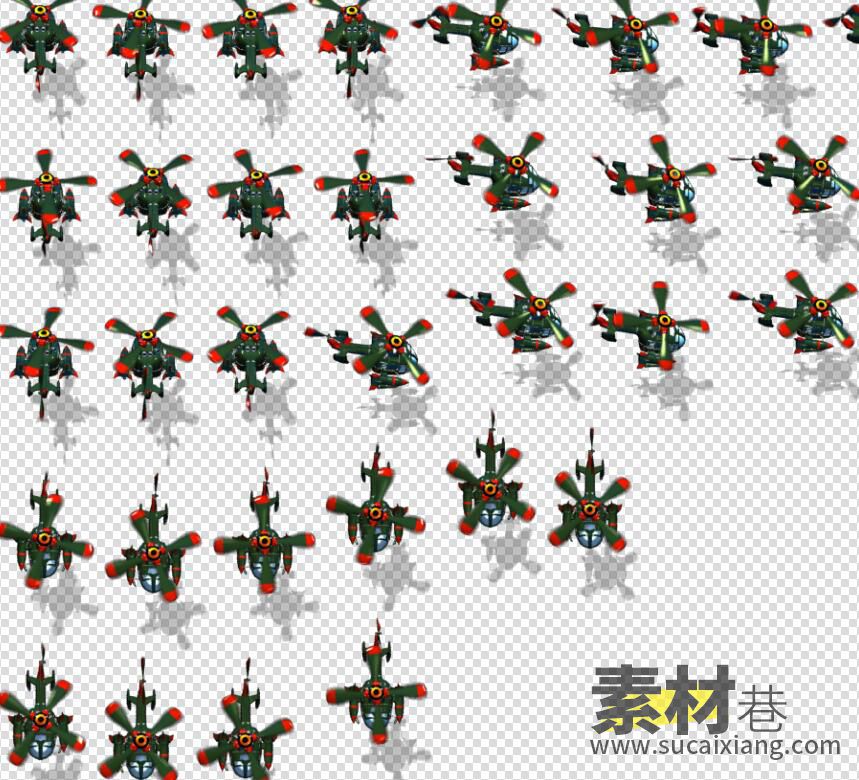 Q版现代战争策略塔防游戏人物角色机器人车辆飞机动画素材