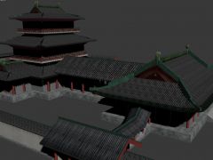 唐代风格皇宫房屋建筑群场景模型