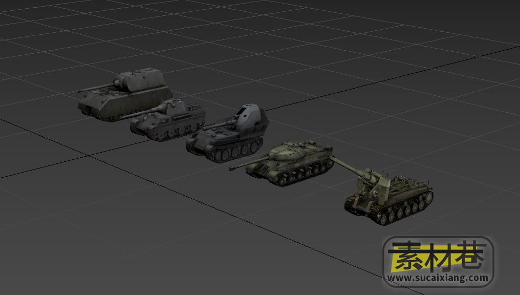 二战坦克3D模型5辆