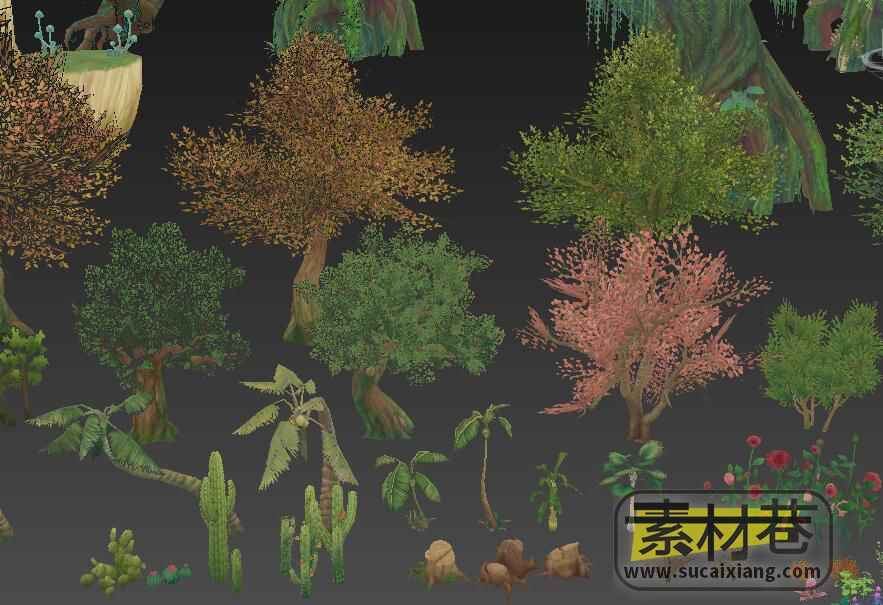 幻神游戏树木植物花草3D模型