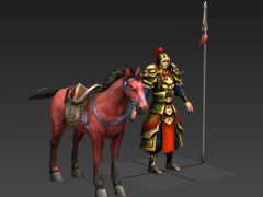 古代将军和战马游戏3D模型