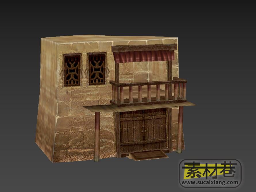 游戏西域风格房屋3D模型