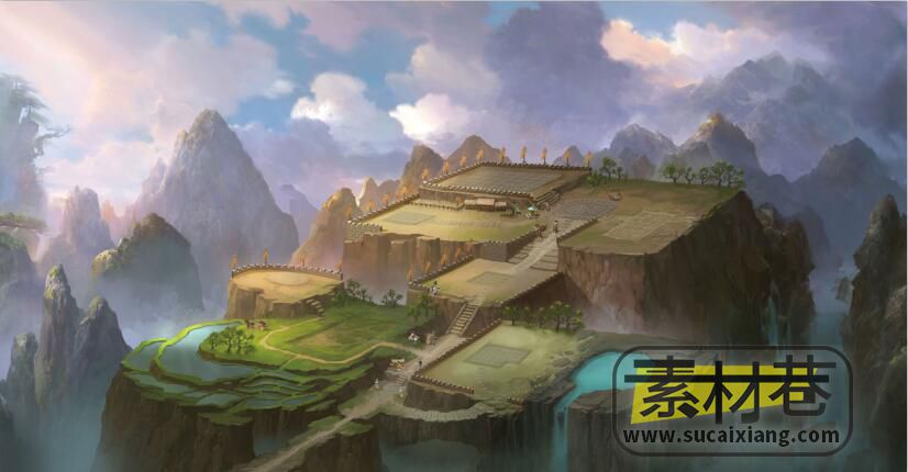2D仙侠风格角色扮演游戏天尊传说地图场景素材