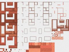 2d地下城游戏场景墙壁和地面瓷砖素材