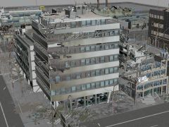 战后损毁荒废的城市游戏场景模型