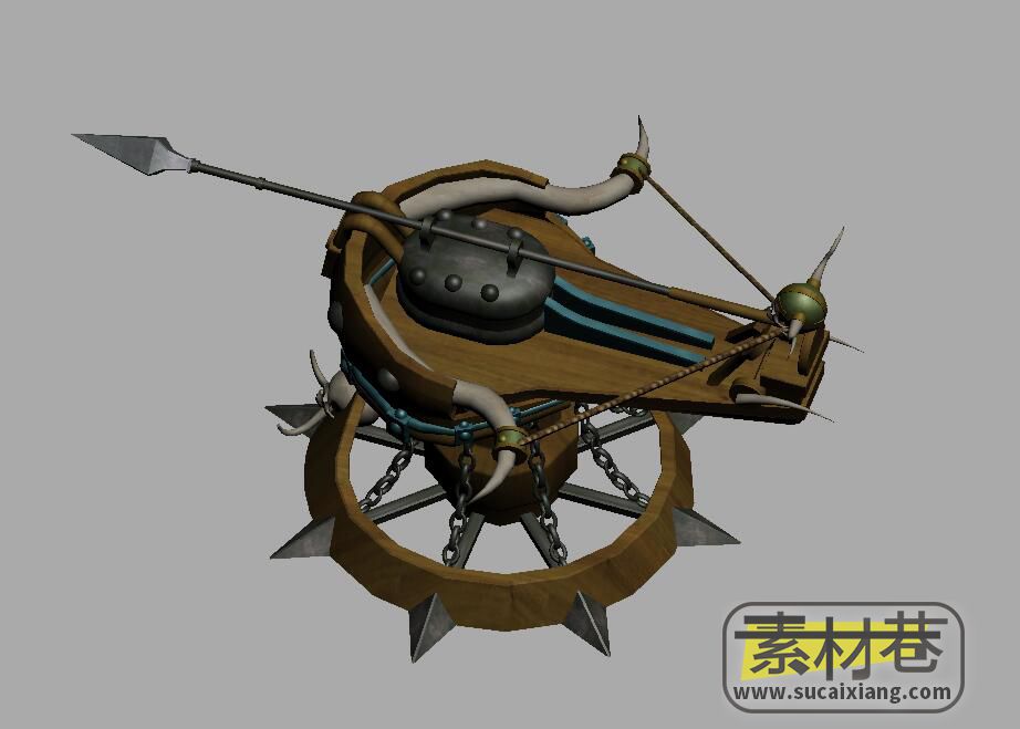 3D游戏土著部落弓弩车3D模型