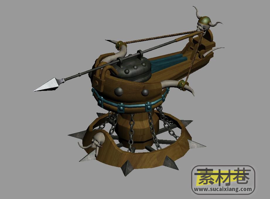 3D游戏土著部落弓弩车3D模型