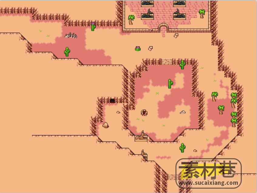 2D沙漠地形场景游戏素材