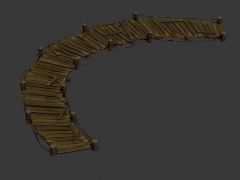 游戏古代木桩吊桥3D模型