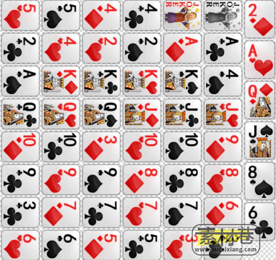 2D休闲游戏斗地主扑克牌素材集合