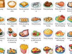 2D各种食物食材饮料游戏素材