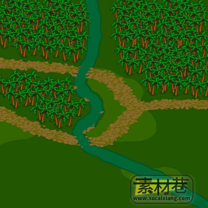 2d塔防游戏树林地图场景素材
