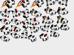 2d卡通熊猫跑酷游戏素材