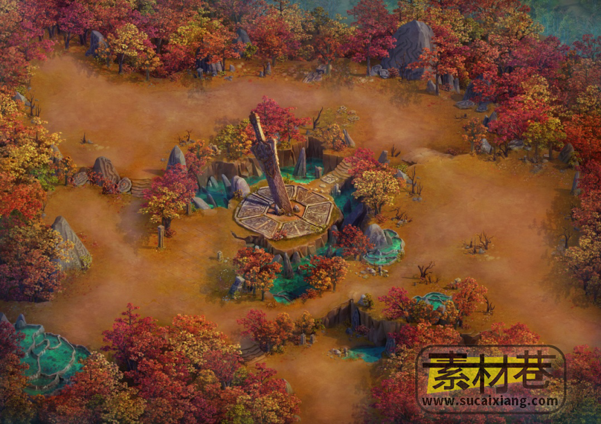 2.5d仙侠角色扮演游戏地图场景素材