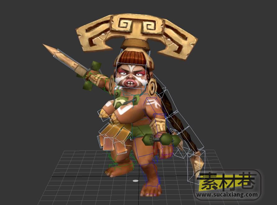160多个韩国游戏人物怪物兵器3D骨骼动画模型