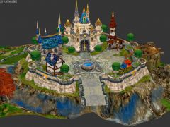 童话王国城堡游戏场景3D模型