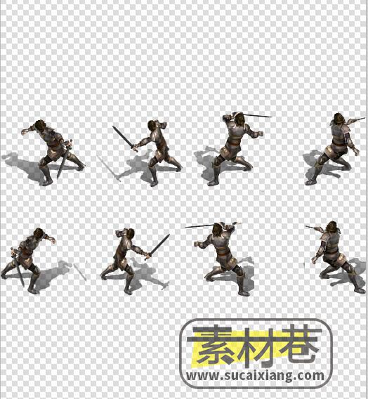 2D横版游戏剑士动作素材