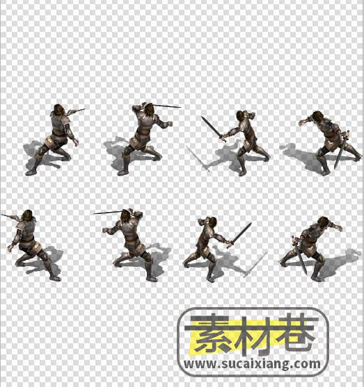 2D横版游戏剑士动作素材