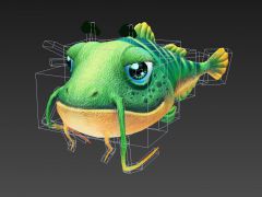 捕鱼达人3游戏卡通鱼类动画3d模型