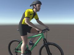 一个国外骑行者和自行车3D动画模型