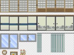 2DRPG游戏日式门窗家具物品素材