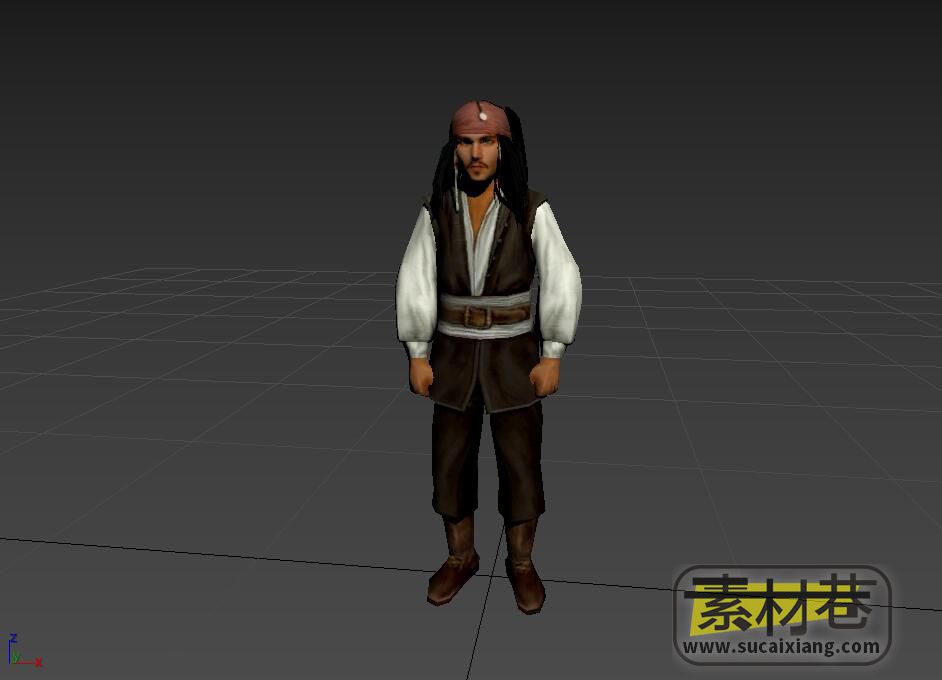 游戏海盗杰克船长3D模型
