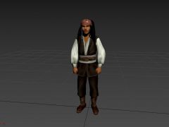 游戏海盗杰克船长3D模型