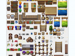 2D像素RPG游戏地表房屋瓷砖物品道具素材