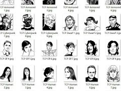 108个黑白手绘风格人物头像素材Terrible Character Portraits