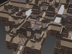 游戏洛阳城古代建筑场景模型