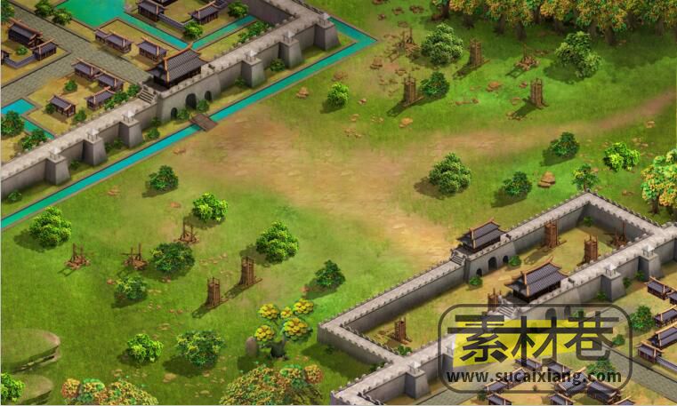 2D三国题材RPG游戏一骑当先战斗场景地图素材
