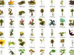 2D游戏各种树木花草植被素材