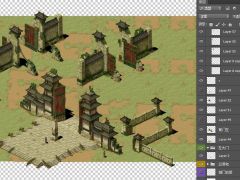 2.5D游戏古代城门场景素材