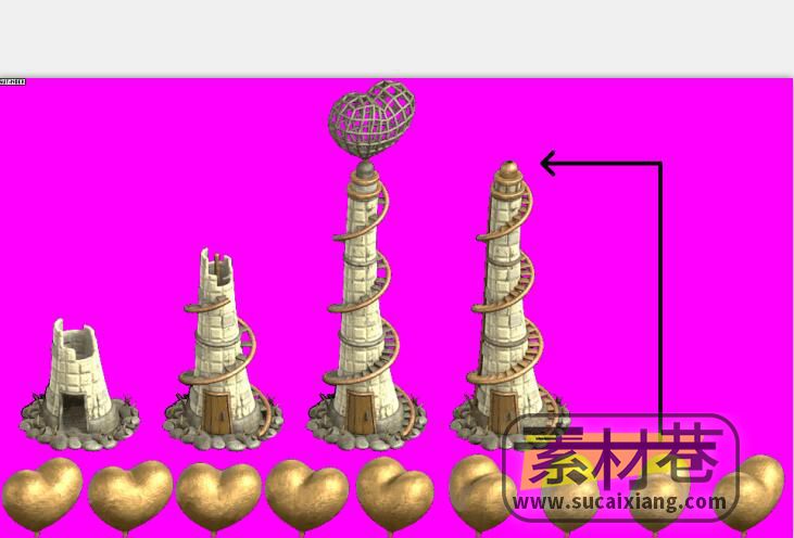 2D游戏僵尸岛建筑素材