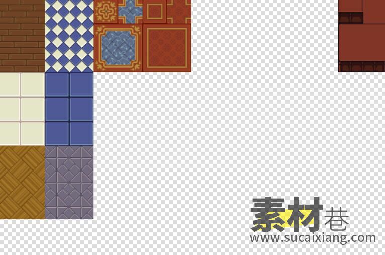 复古像素RPG游戏室内家具物品道具素材Modified base tiles